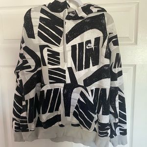 Nike Hoodie - XL - Black/Grey/White